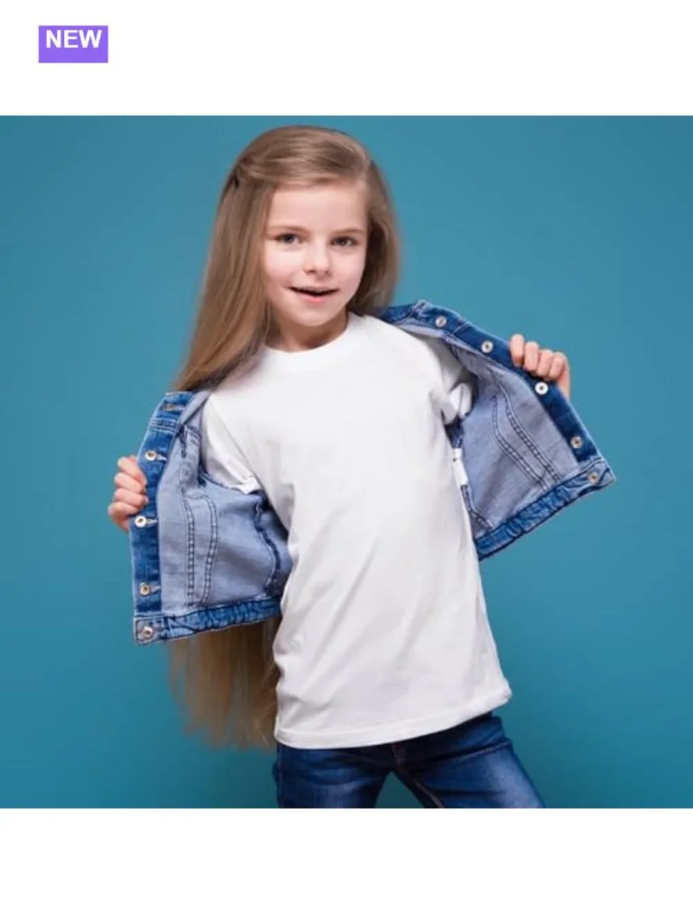 5 Pack Girls Long Sleeve Cotton T-Shirts Crew Neck Slim Fit Tees